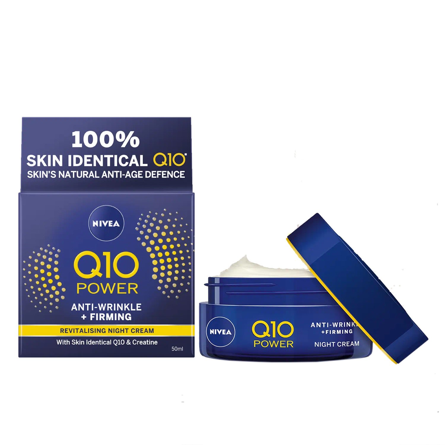 Nivea Q10 Plus Anti-Wrinkle Night Cream For All Types Skin Αντιρυτιδική & Ενυδατική Κρέμα Νύκτας για Κάθε Τύπο Δέρματος 50ml