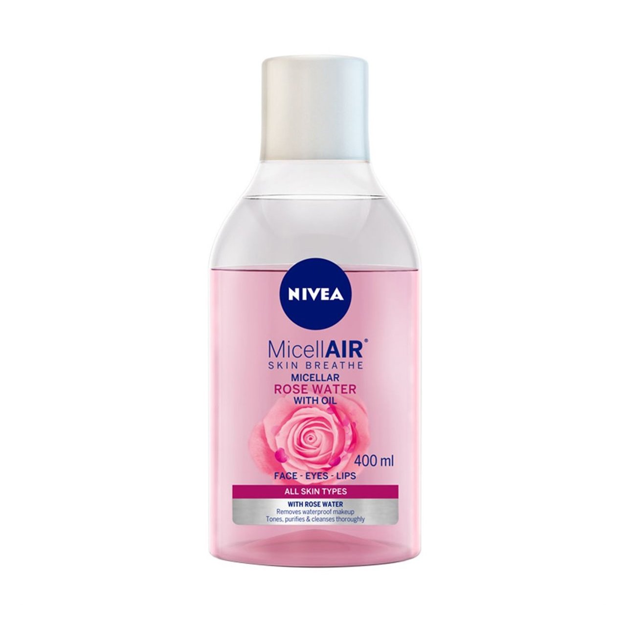 Nivea Micellair Double Effect Rosewater Νερό Καθαρισμού Προσώπου & Ματιών με Ροδόνερο 2 Φάσεων 400ml