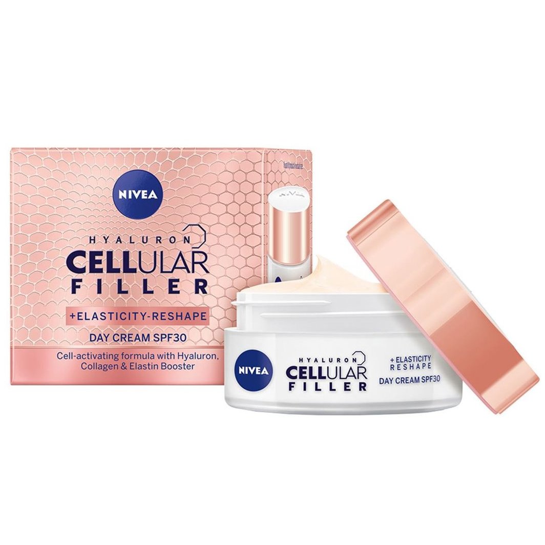 Nivea Celular Filler Day Cream Spf30 Αντιρυτιδική Κρέμα Ημέρας με Υαλουρονικό Οξύ για Ενίσχυση Ελαστικότητας 50m