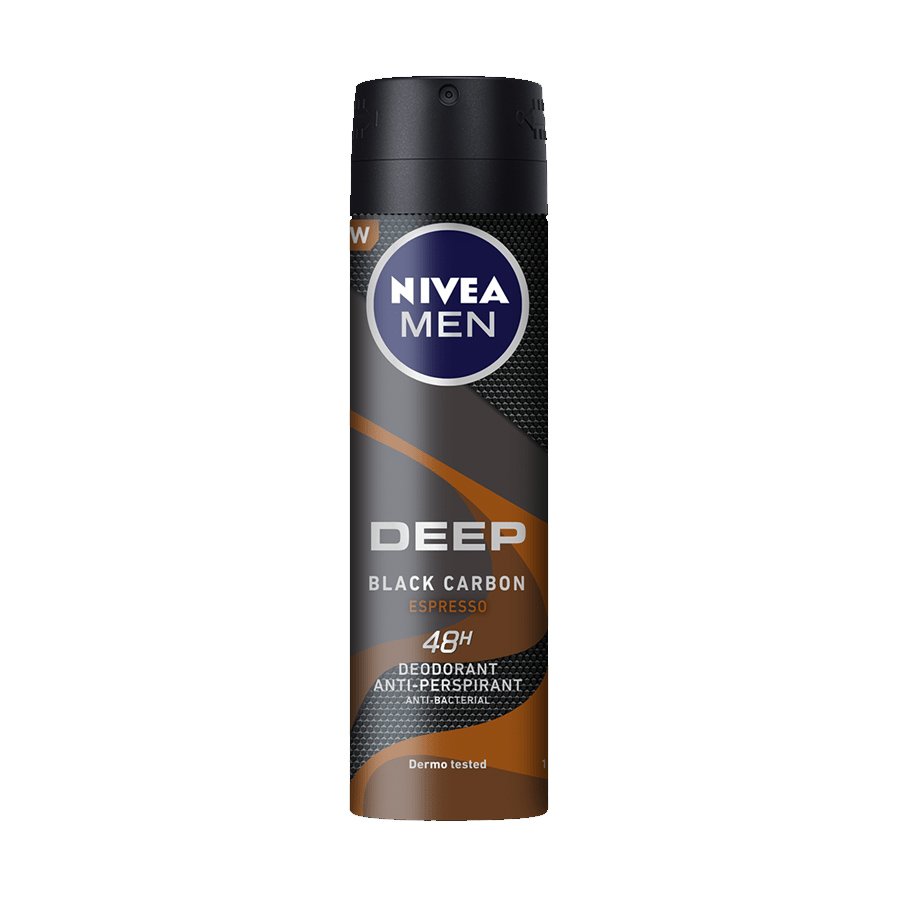 Nivea Men Deep Espresso Deo Spray Ανδρικό Αποσμητικό σε Μορφή Σπρέι με Black Carbon και Μοναδικό Άρωμα Espresso 150ml