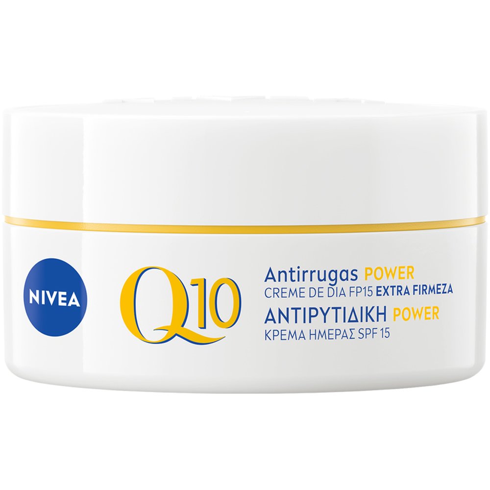 Nivea Q10 Power Anti-Wrinkle Day Cream Αντιρυτιδική Κρέμα Προσώπου Ημέρας Μεσαίας Προστασίας που Επιβραδύνει Αποτελεσματικά την Εμφάνιση Λεπτών Γραμμών & Ρυτίδων με συνένζυμο Q10 50ml