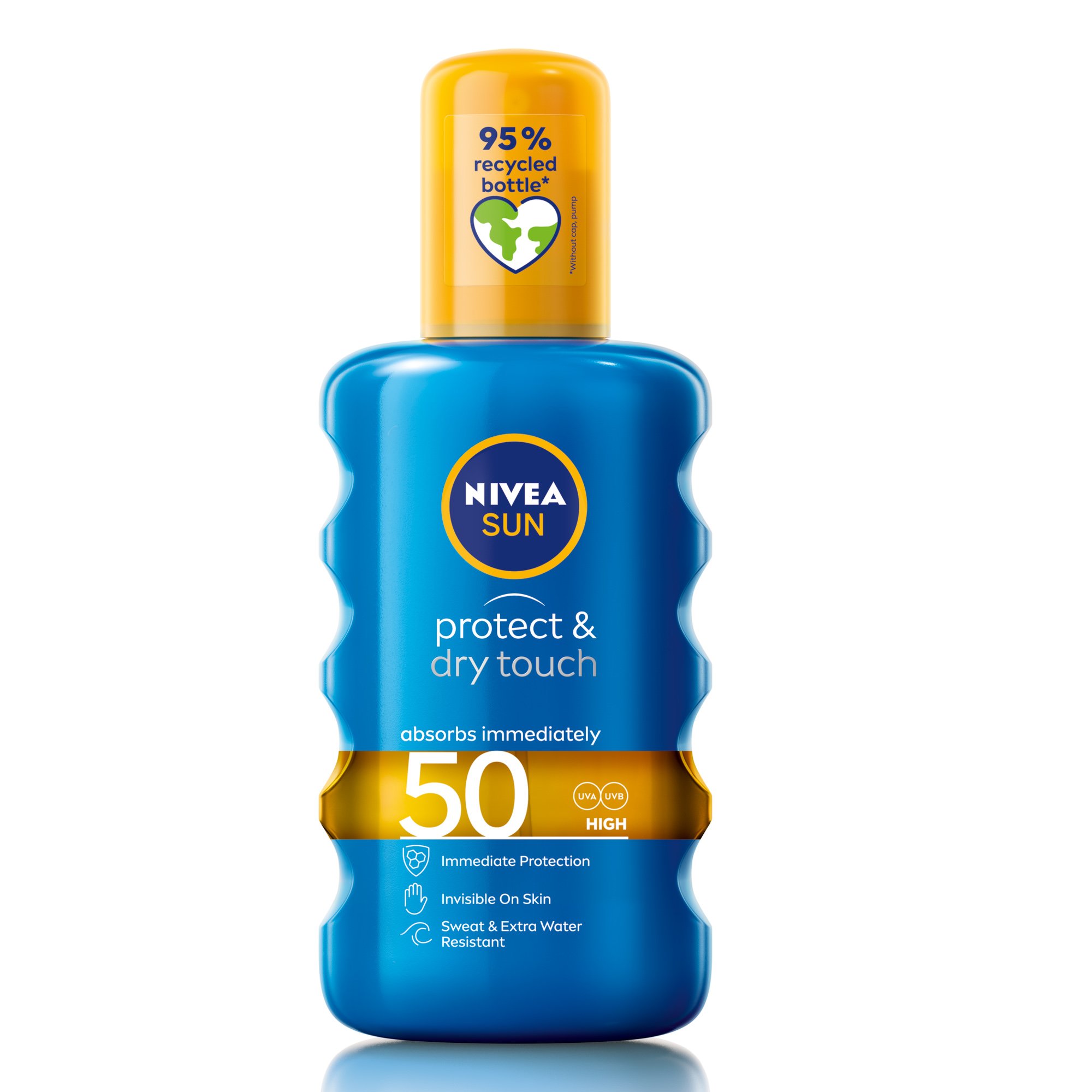 Nivea Sun Protect & Dry Touch Invisible Spray Spf50 Διάφανο Αντηλιακό Spray Υψηλής Προστασίας & Αίσθηση Δροσιάς 200ml