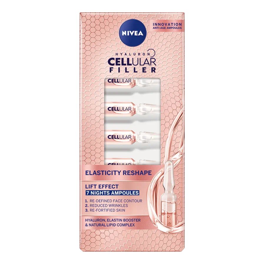 Nivea Cellular Filler Elasticity & Contour Treatment Αντιρυτιδική Θεραπεία Σύσφιξης & Επανόρθωσης της Επιδερμίδας 7vials x 1.2ml