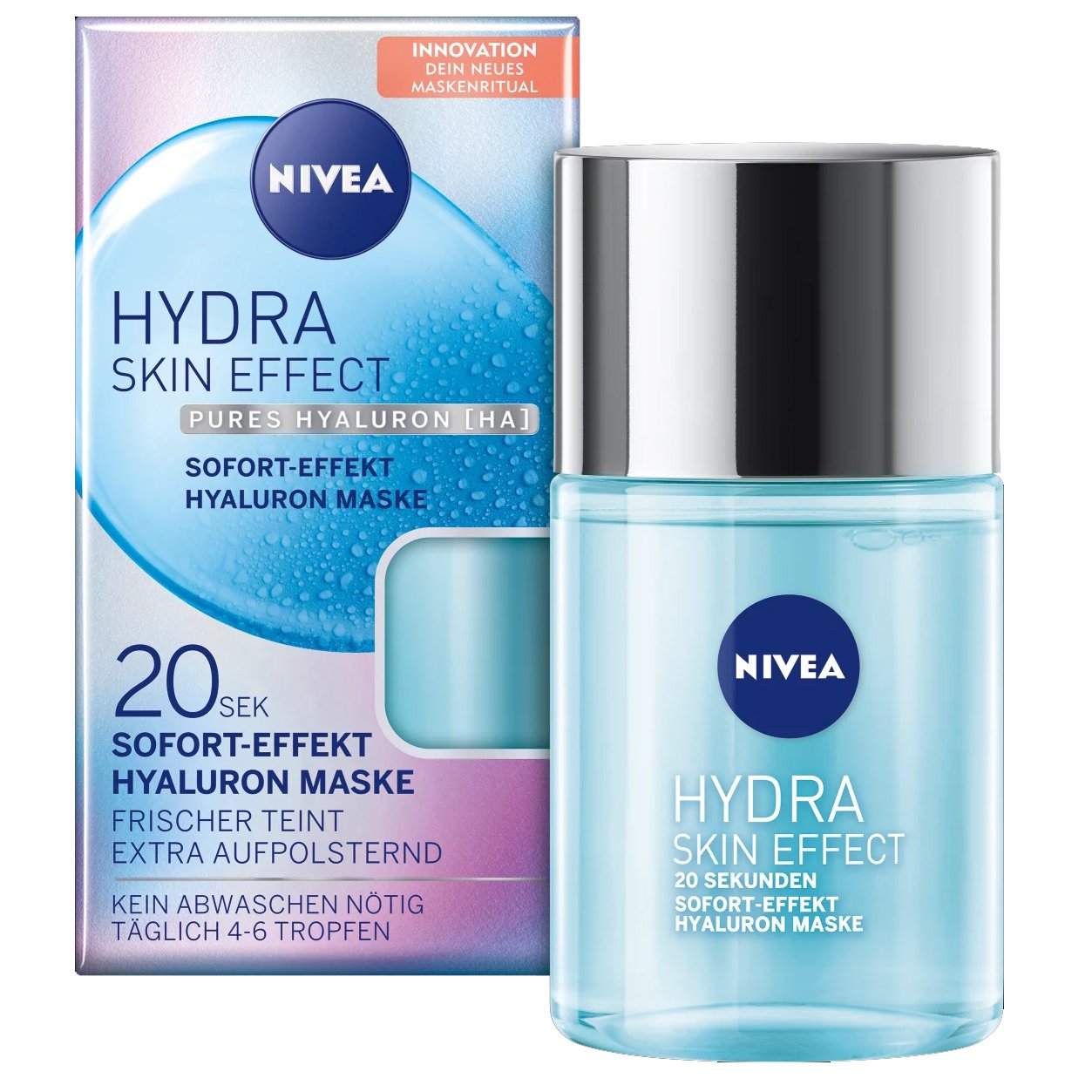 Nivea Hydra Skin Effect Hyaluron 20sec Insta Moisture Boost Mask Effect Μάσκα Άμεσης Ενυδάτωσης με Υαλουρονικό Οξύ 100ml