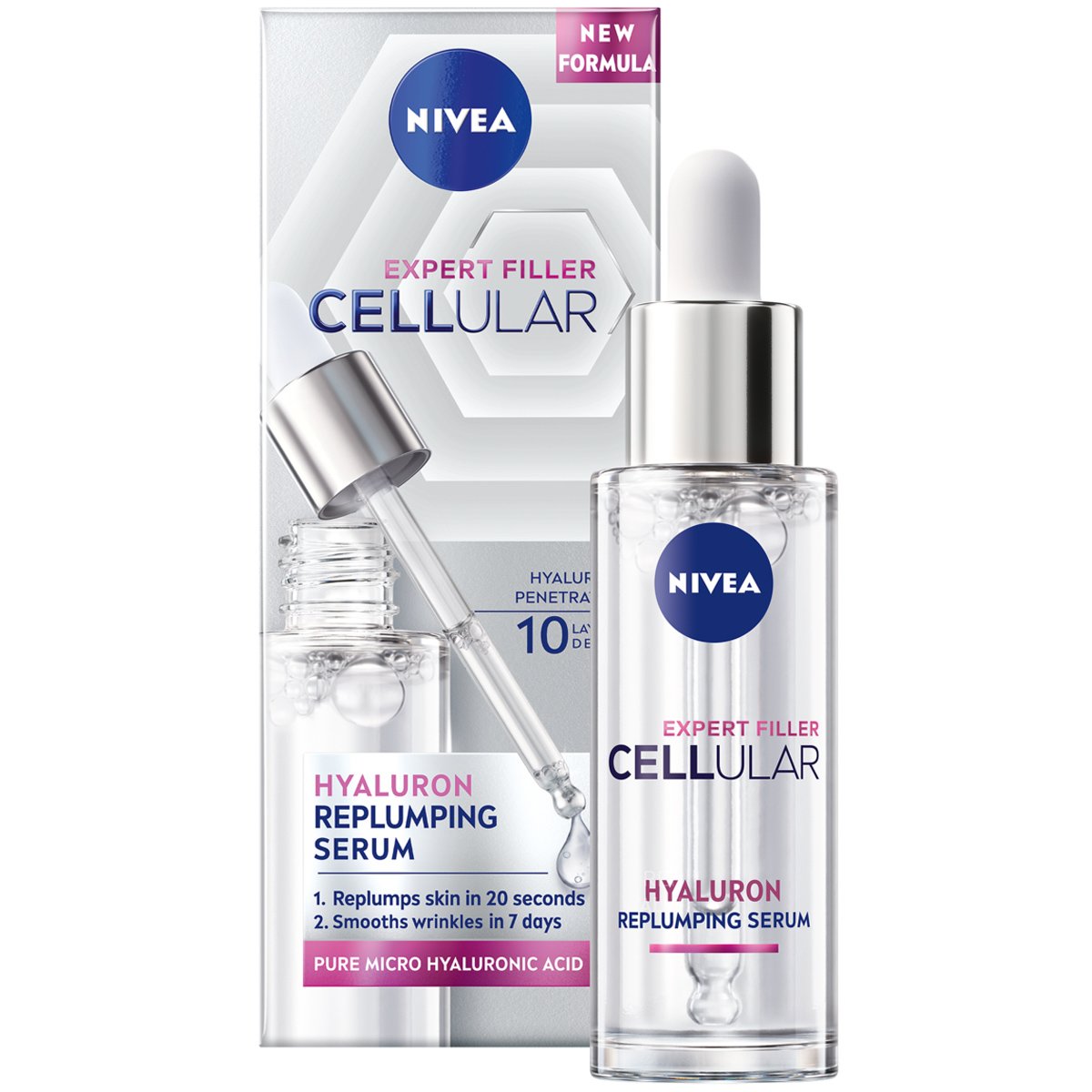 Nivea Nivea Expert Filler Cellular Hyaluron Replumping Serum Ορός Επαναφοράς Όγκου με Υαλουρονικό Οξύ 30ml