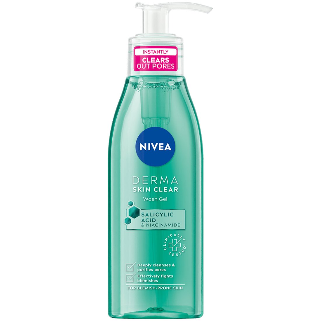 Nivea Derma Skin Clear Anti-Blemish Wash Gel Καθαρισμού Προσώπου για Επιδερμίδες με Τάσης Ακμής 150ml