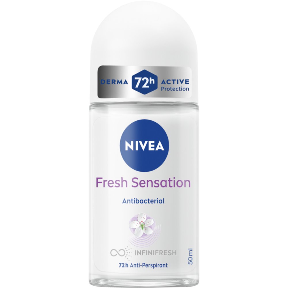 Nivea Fresh Sensational Antibacterial Anti Perspirant Deodorant Roll-On Γυναικείο Αντιβακτηριαδιακό Αποσμητικό με Άρωμα Αισθησιακών Λουλουδιών & Ζουμερών Μούρων 50ml