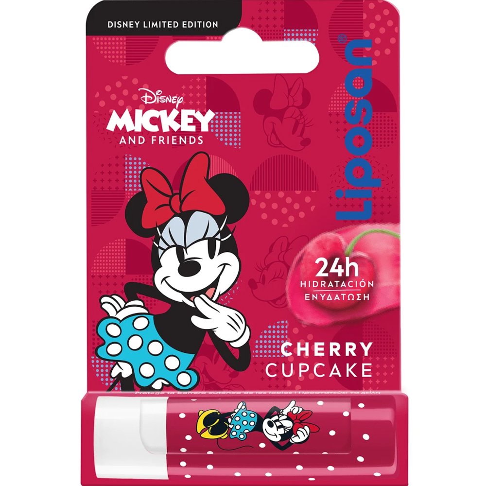 Liposan Liposan Cherry Cupcake Disney Limited Edition Minnie & Friends Lip Balm Περιποιητικό Βάλσαμο Χειλιών 24ωρης Ενυδάτωσης & Θρέψης με Άρωμα Κεράσι Κατάλληλο για Παιδιά από 3 Ετών 4.8g