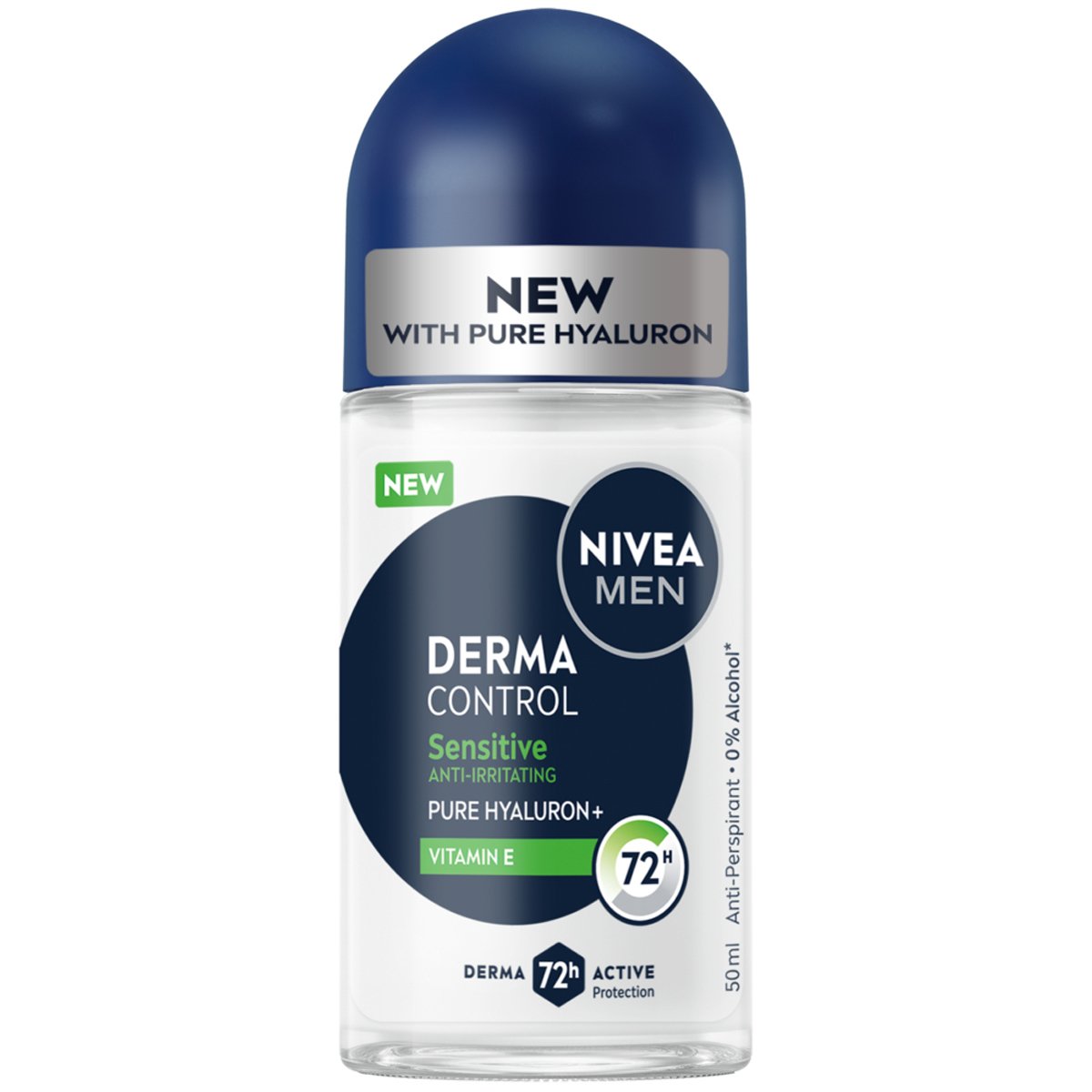 Nivea Derma Control Sensitive Anti-Irritating Roll-On Deodorant Ανδρικό Αντιιδρωτικό με 72ωρη Προστασία της Ευαίσθητης Επιδερμίδας από Ερεθισμούς 50ml
