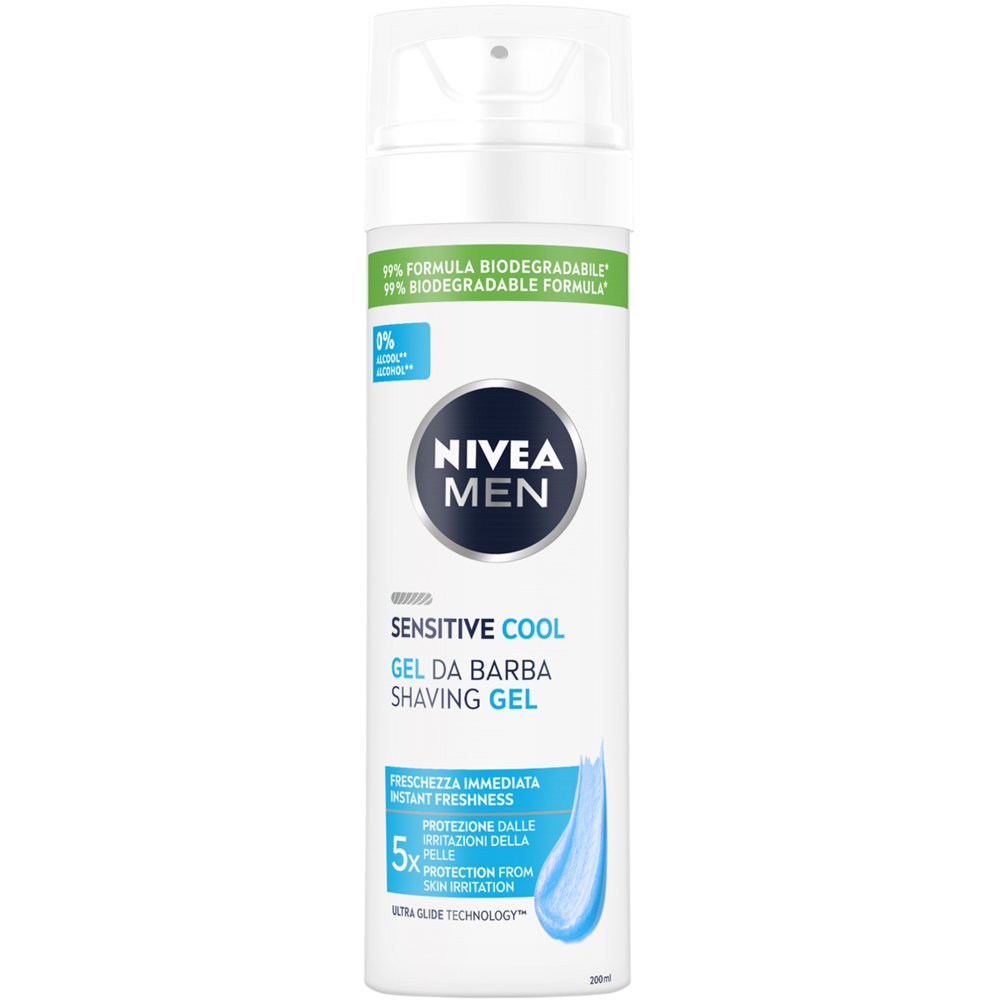 Nivea Men Sensitive Cool Shaving Gel Δροσιστικό Gel Ξυρίσματος για Ευαίσθητες Επιδερμίδες 200ml