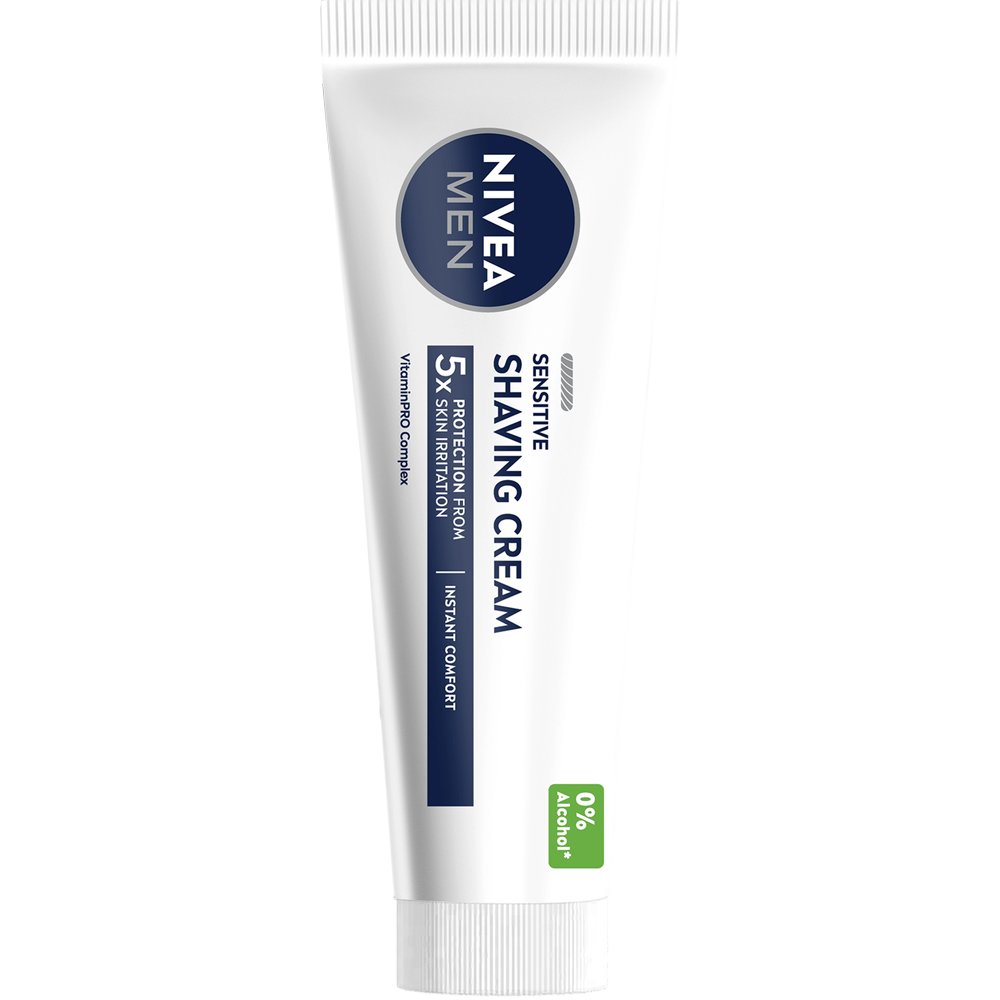 Nivea Men Shaving Sensitive Cream Ανδρική Κρέμα Ξυρίσματος για Άμεση Προστασία & Ευαίσθητο Δέρμα Χωρίς Αλκοόλ 100ml