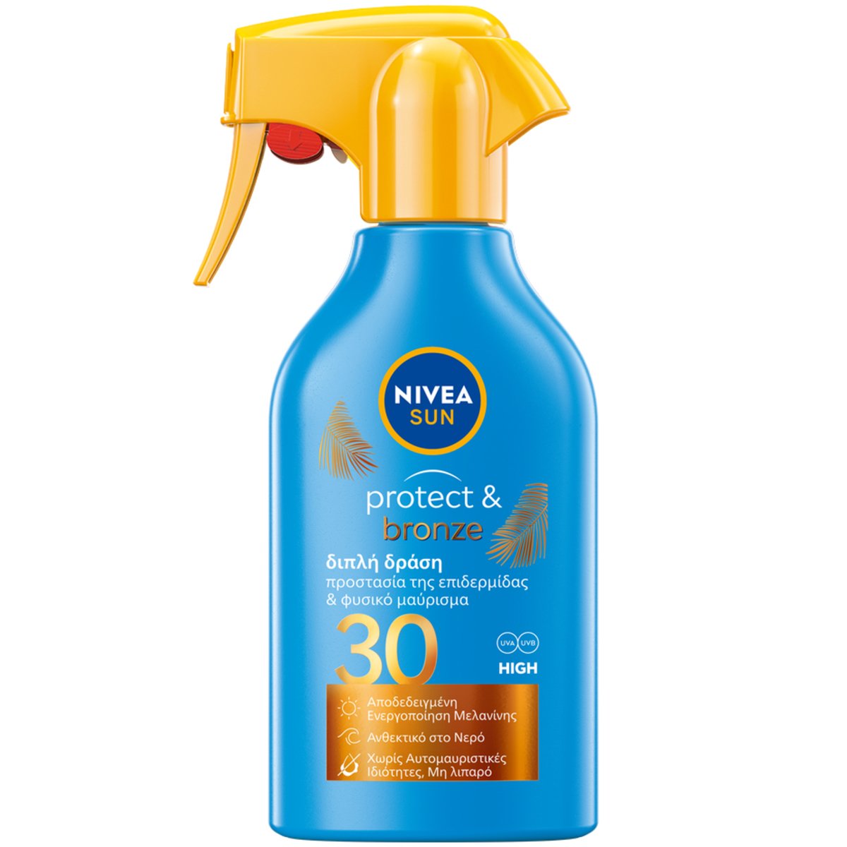 Nivea Sun Protect & Bronze Spf30 Trigger Spray Αντηλιακό Γαλάκτωμα Σώματος σε Μορφή Σπρέι Υψηλής Προστασίας για Ενεργοποίηση της Φυσικής Διαδικασίας Μαυρίσματος 250ml