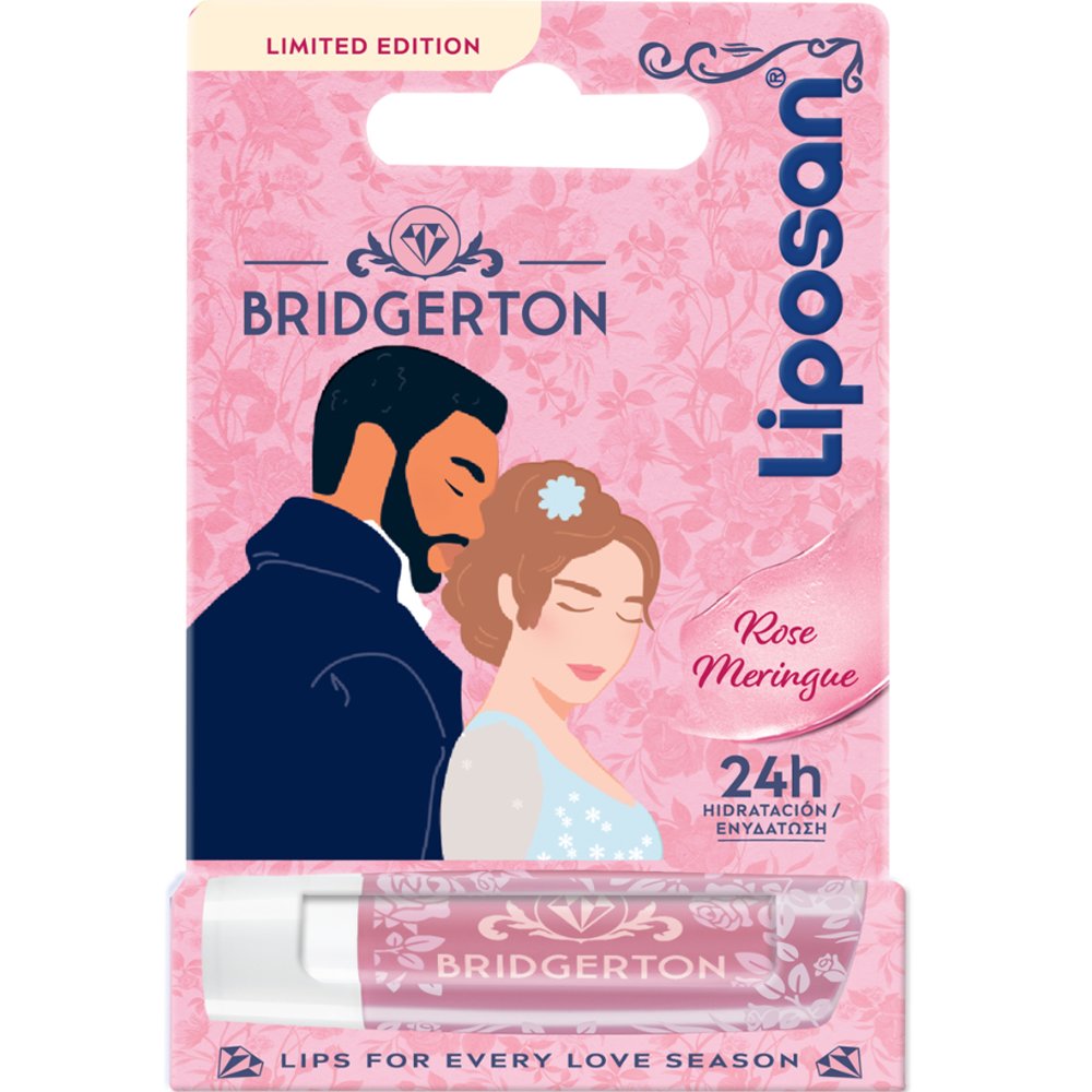 Liposan Liposan Bridgerton Limited Edition Rose Meringue Lip Balm Ενυδατικό Βάλσαμο Χειλιών Εμπνευσμένο από το Bridgerton με Άρωμα Μαρέγκα Τριαντάφυλλο 4,8g