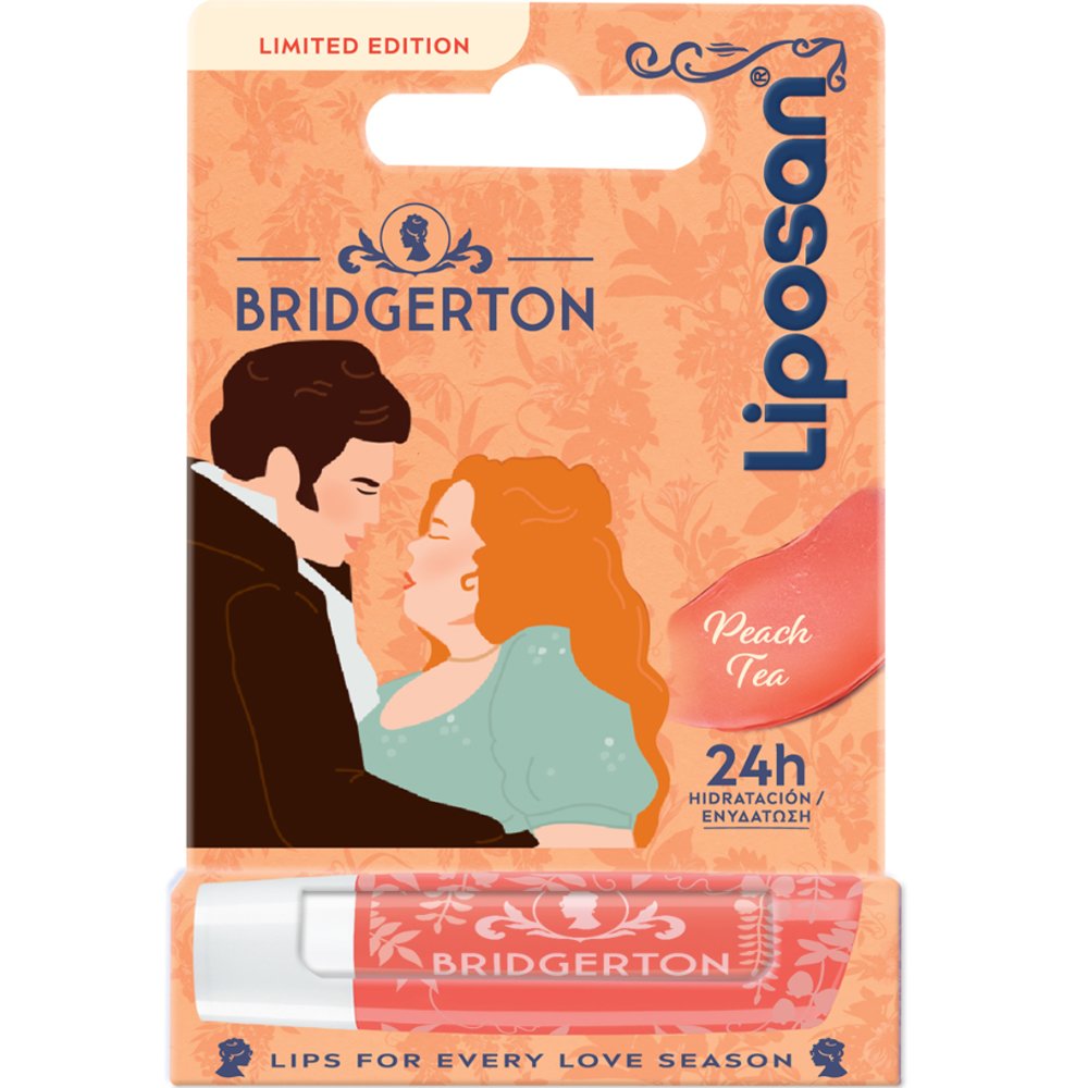 Liposan Liposan Bridgerton Limited Edition Peach Tea Lip Balm Ενυδατικό Βάλσαμο Χειλιών Εμπνευσμένο από το Bridgerton με Άρωμα Τσάι Ροδάκινου 4,8g