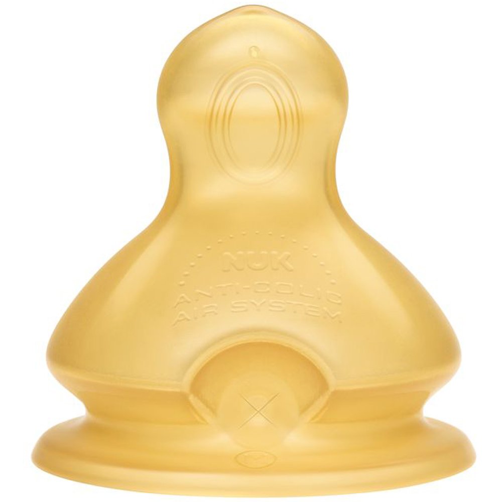 Nuk First Choice Plus No Colic Latex Teat 6m+ Θηλή Καουτσούκ Κατά των Κολικών με Φυσικό Σχήμα 2 Τεμάχια