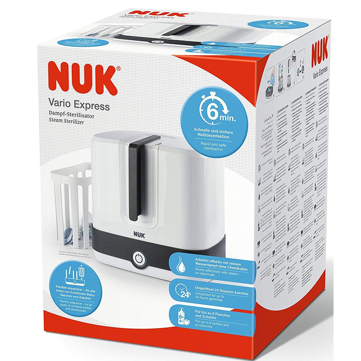 Nuk Vario Express Αποστειρωτήρας Ατμού 6 Θέσεων