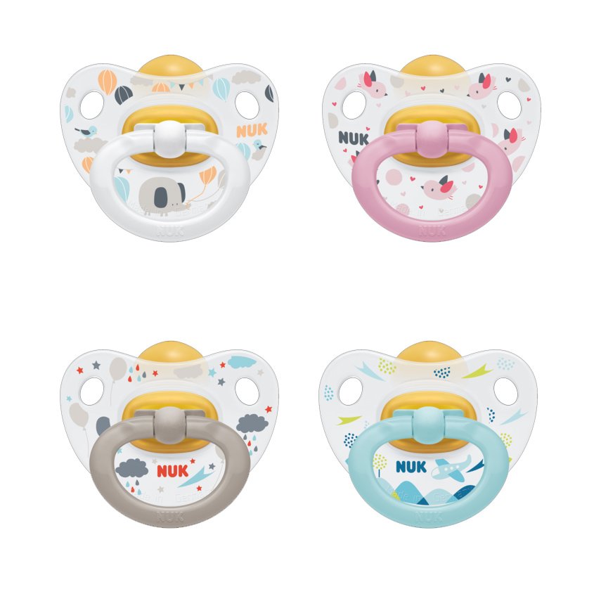 Nuk Happy Kids Ορθοδοντική Πιπίλα από Καουτσούκ με Κρίκο 1 Τεμάχιο – 18-36 Μηνών Ροζ