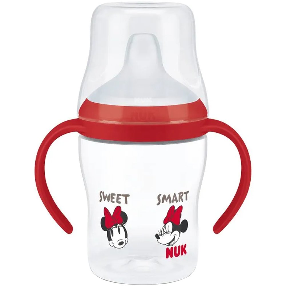 Nuk Perfect Match Learner Bottle 6m+ Εκπαιδευτικό Βρεφικό Ποτηράκι με Εργονομικές Αντιολισθητικές Λαβές & Φαρδύ Χείλος 150ml - Κόκκινο Mickey Mouse