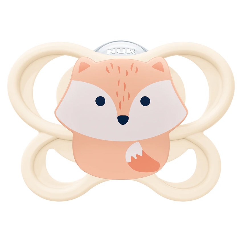 Nuk Perfect Match Air Silicone Soother 0-6m Ορθοδοντική Πιπίλα Βρεφών με Απαλή Θηλή, Σχεδιασμός που Εξαερίζεται Πολύ Καλά & με Θήκη Αποστείρωσης, 1 Τεμάχιο - Κρεμ