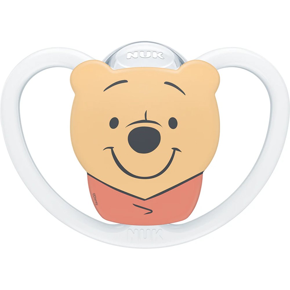Nuk Perfect Match Air Silicone Soother 0-6m Ορθοδοντική Πιπίλα Βρεφών με Απαλή Θηλή, Σχεδιασμός που Εξαερίζεται Πολύ Καλά & με Θήκη Αποστείρωσης, 1 Τεμάχιο - Winnie The Pooh Λευκό