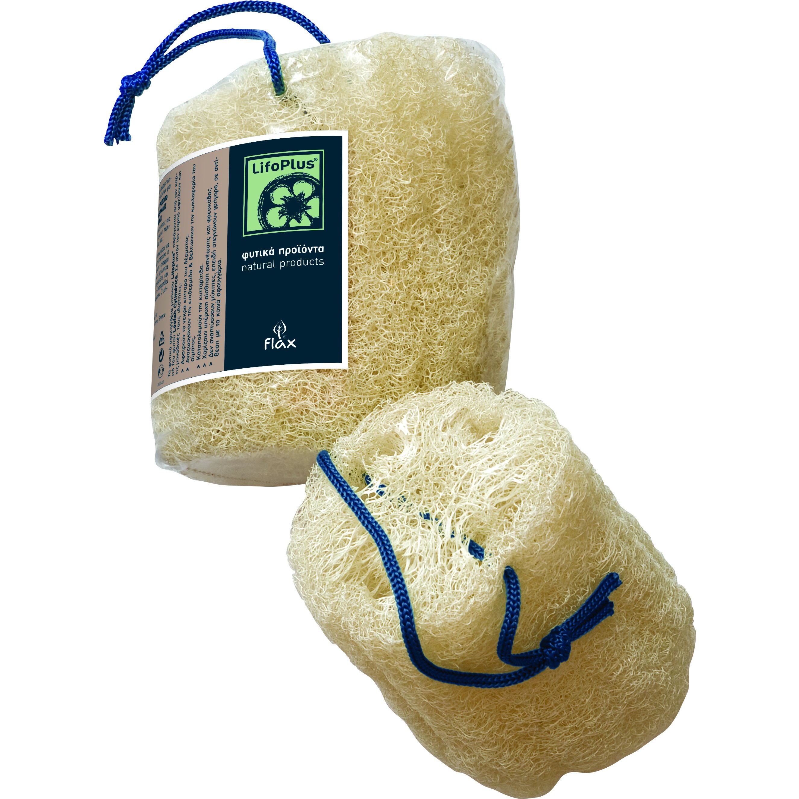 Lifoplus Loofah Natural Ακατέργαστη Λούφα Μικρή 15cm με Κορδόνι 1 Τεμάχιο