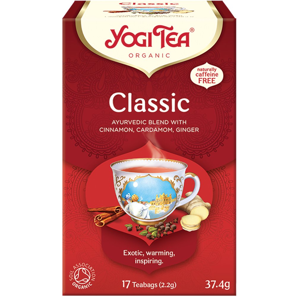 Yogi Tea Yogi Tea Classic Chai Ρόφημα Βοτάνων Τσαγιού με Κανέλα, Κάρδαμο & Τζίντζερ για Ζωντάνια 17 Teabags (17 Φακελάκια x 2,2g)