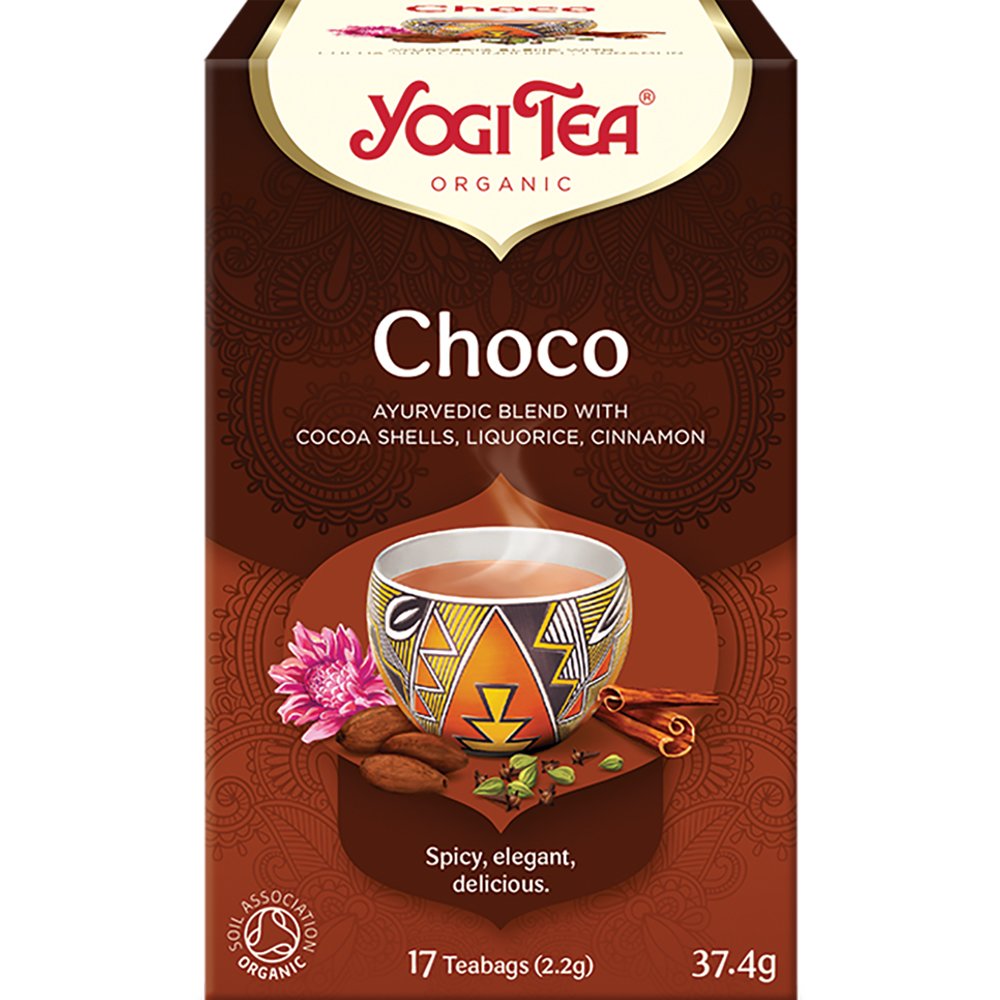 Yogi Tea Yogi Tea Choco Ρόφημα Βοτάνων με Σπόρους Κακάο, Γλυκόριζα & Κανέλλα με Πικάντικες Νότες & Απολαυστικό Σοκολατένιο Άρωμα 17 Teabags (17 Φακελάκια x 2,2g)
