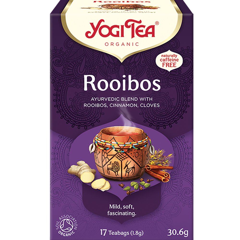 Yogi Tea Yogi Tea Rooibos Ρόφημα Βοτάνων με Κόκκινο Τσάι Rooibos, Κανέλλα & Γαρίφαλλο με Πικάντικες Νότες που Ηρεμεί, Καταπραΰνει το Νευρικό Σύστημα & Αναζωογονεί τον Οργανισμό 17 Teabags (17 Φακελάκια x 1,8g)