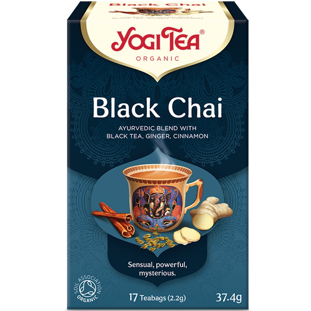 Yogi Tea Yogi Tea Black Chai Ρόφημα Βοτάνων Τσαγιού με Μαύρο Τσάι, Τζίντζερ, Κανέλα, & Γλυκάνισο για Πνευματική & Ψυχική Ισορροπία 17 Teabags (17 Φακελάκια x 2,2g)