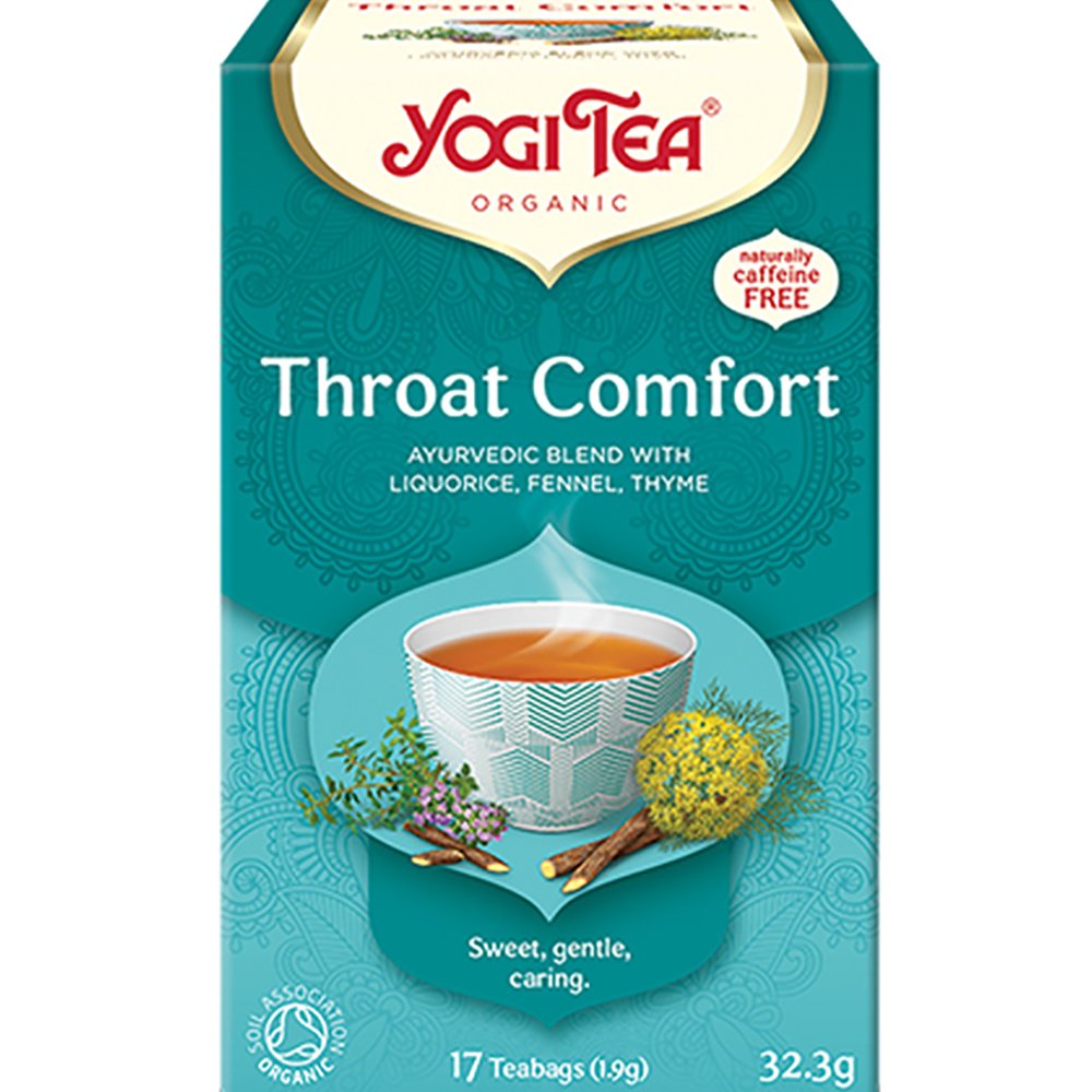 Yogi Tea Yogi Tea Throat Comfort 17 Teabags Ρόφημα Βοτάνων με Γλυκόριζα, Μάραθο & Θυμάρι με Καταπραϋντικές Ιδιότητες για τον Ερεθισμένο Λαιμό (17 Φακελάκια x 1,9g)