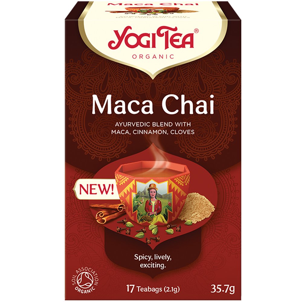 Yogi Tea Maca Chai Ρόφημα Βοτάνων Τσαγιού με Μακα, Κανέλα & Γαρύφαλλο για Αύξηση της Λίμπιντο 17 Teabags (17 Φακελάκια x 2,1g)