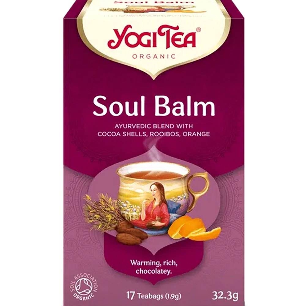 Yogi Tea Yogi Tea Soul Balm Ρόφημα Βοτάνων με Σπόρους Κακάο, Τσάι Rooibos & Φλούδα Πορτοκαλιού για Ψυχική Ανάταση & Ξεκούραση 17 Teabags (17 Φακελάκια x 1,9g)