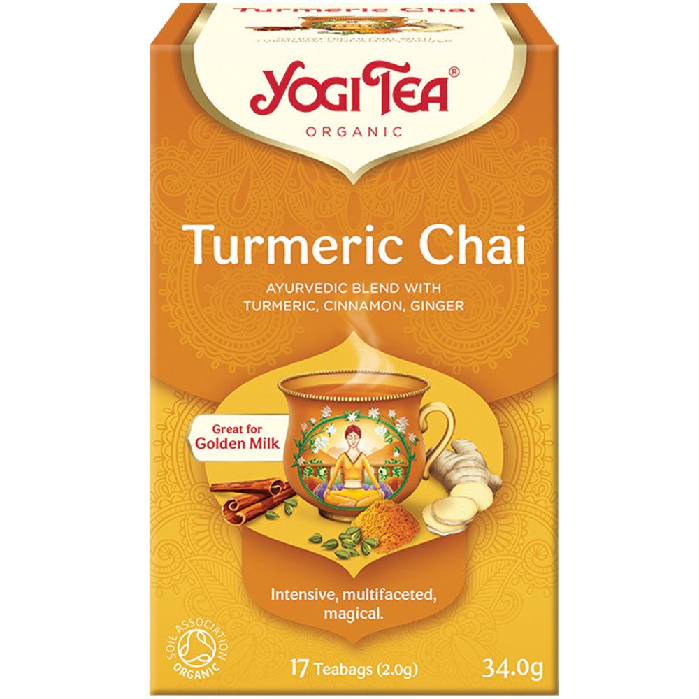 Yogi Tea Yogi Tea Turmeric Chai Ρόφημα Βοτάνων Τσαγιού με Κουρκουμά, Κανέλα, & Τζίντζερ για Έμπνευση, Ηρεμία & Παραγωγικότητα 17 Teabags (17 Φακελάκια x 2,0g)