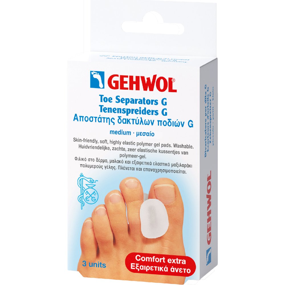 Gehwol Gehwol Toe Seperators G Αποστάτης Δακτύλων για Ανακούφιση από τους Κάλους Μεταξύ των Δαχτύλων του Ποδιού 3 Τεμάχια - Μεσαίο (M)