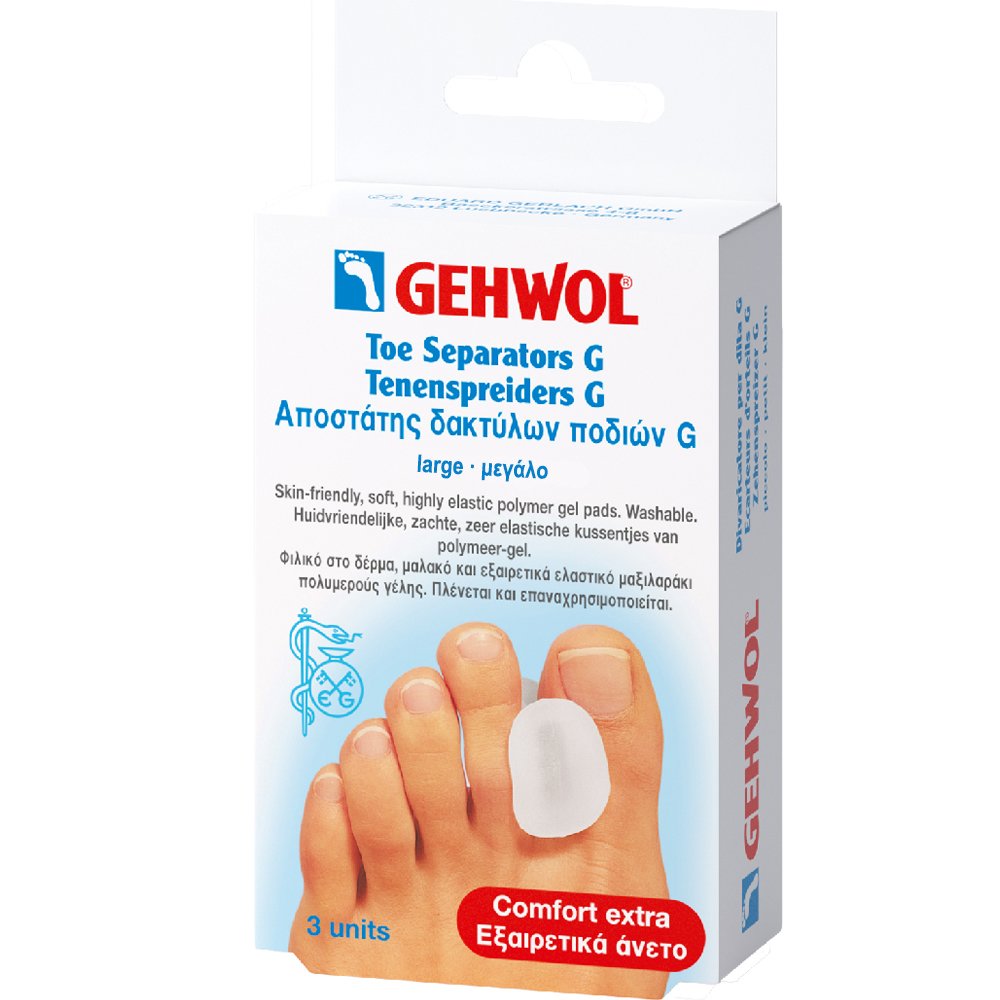 Gehwol Gehwol Toe Seperators G Αποστάτης Δακτύλων για Ανακούφιση από τους Κάλους Μεταξύ των Δαχτύλων του Ποδιού 3 Τεμάχια - Μεγάλο (L)