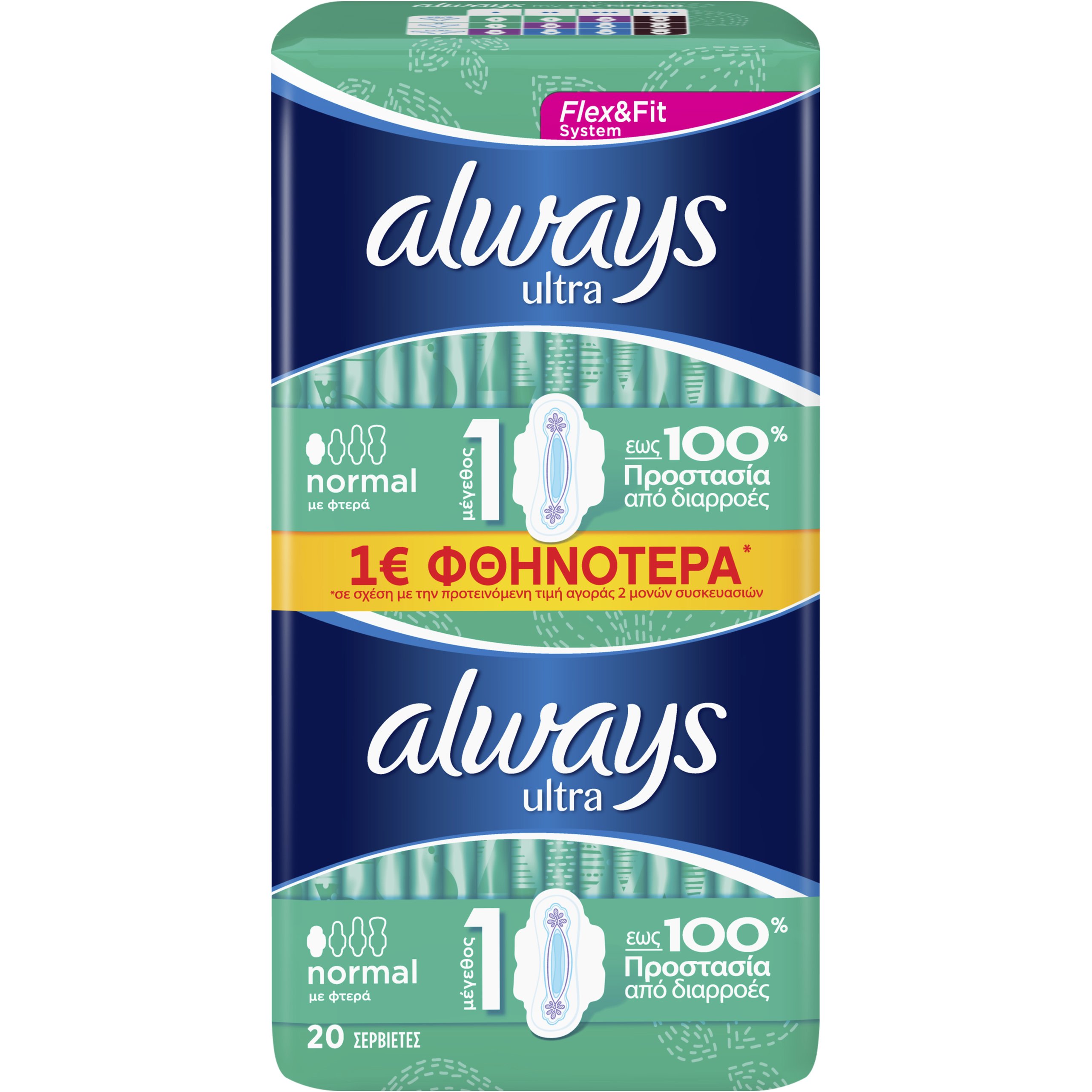 Always Ultra Normal Plus Jumbo Pack 20τεμάχια