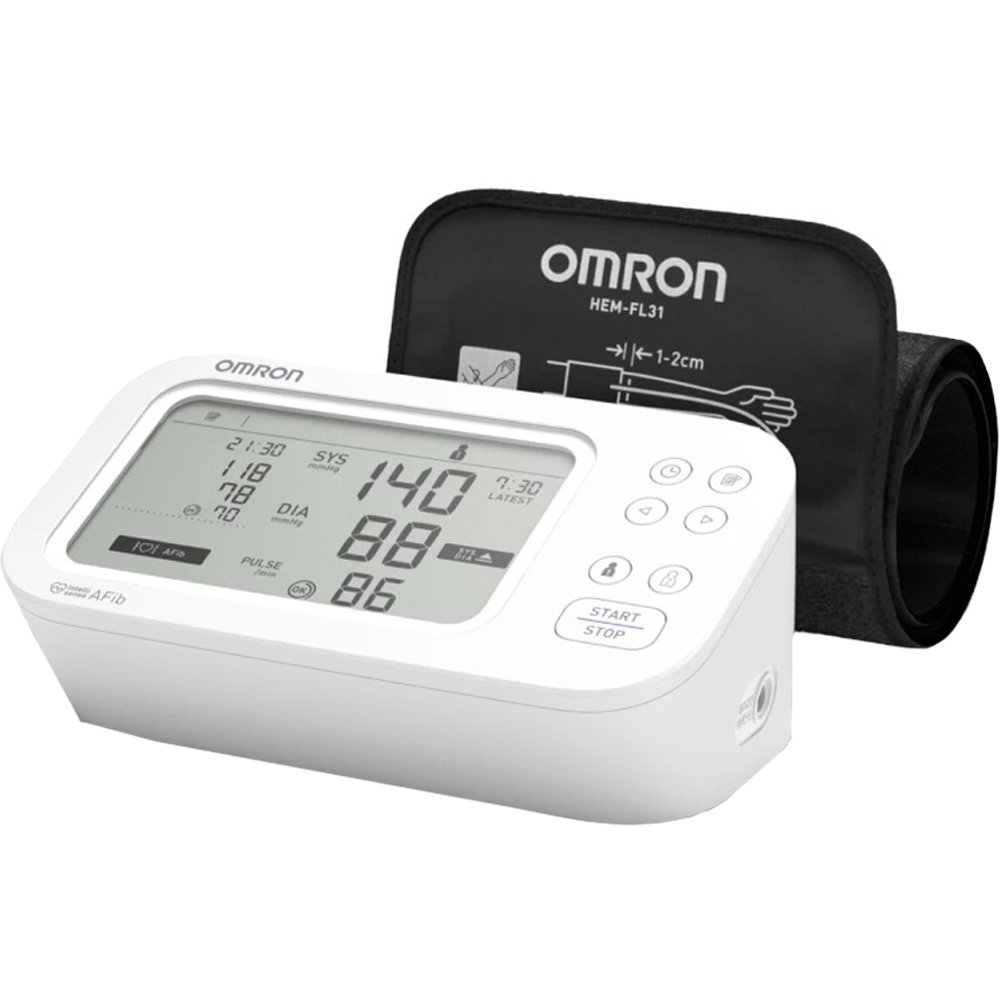 Omron Omron M6 Comfort AFib Automatic Upper Arm Blood Pressure Monitor Πιεσόμετρο Μπράτσου με Ανίχνευση Κολπικής Μαρμαρυγής HEM-7380-E 1 Τεμάχιο