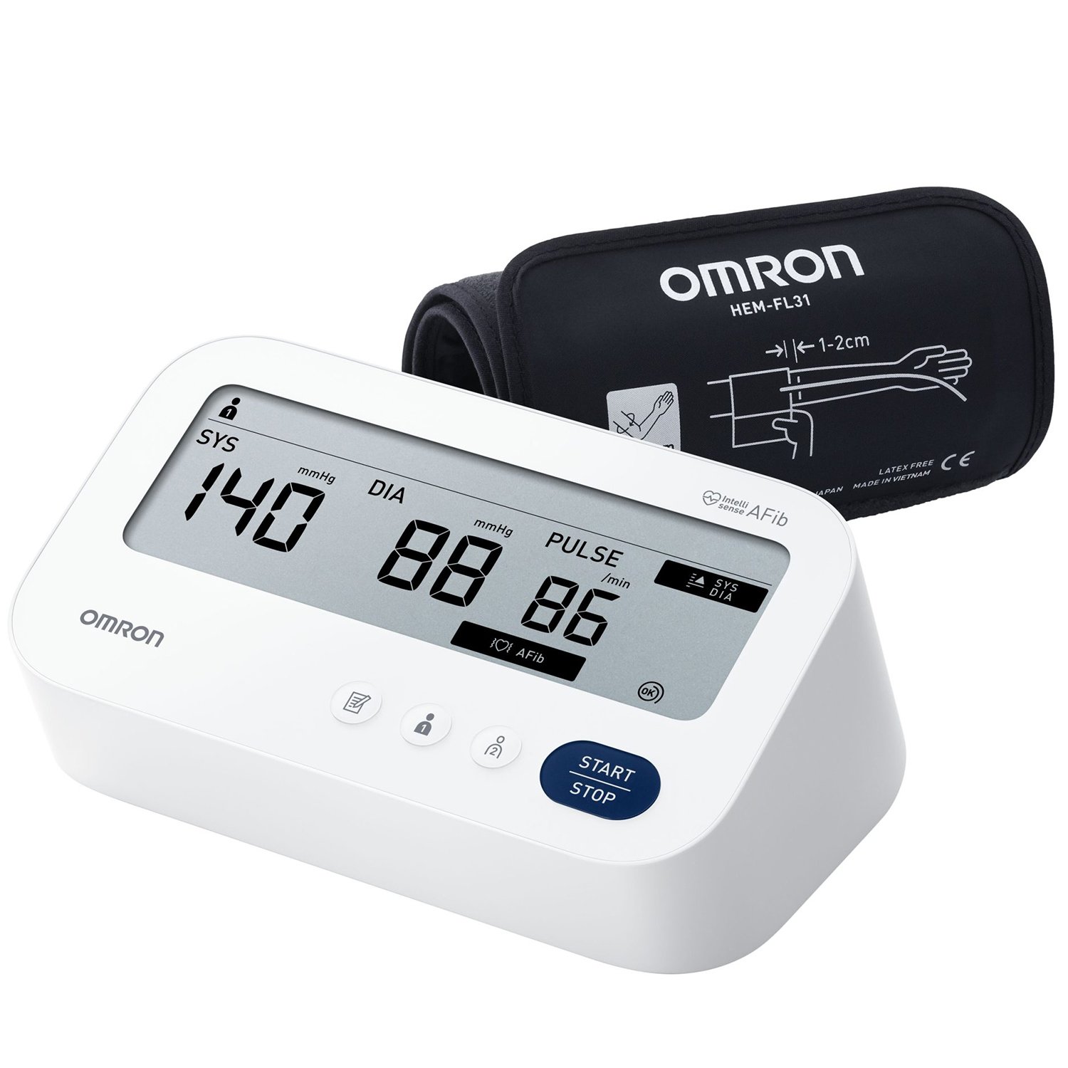 Omron M3 Comfort AFib Blood Pressure Monitor Κωδ. HEM-7196-FLE Έξυπνο Πιεσόμετρου Μπράτσου με Λειτουργία Ανίχνευσης Κολπικής Μαρμαρυγής & Τεχνολογία Ανίχνευσης Αρρυθμίας 1 Τεμάχιο