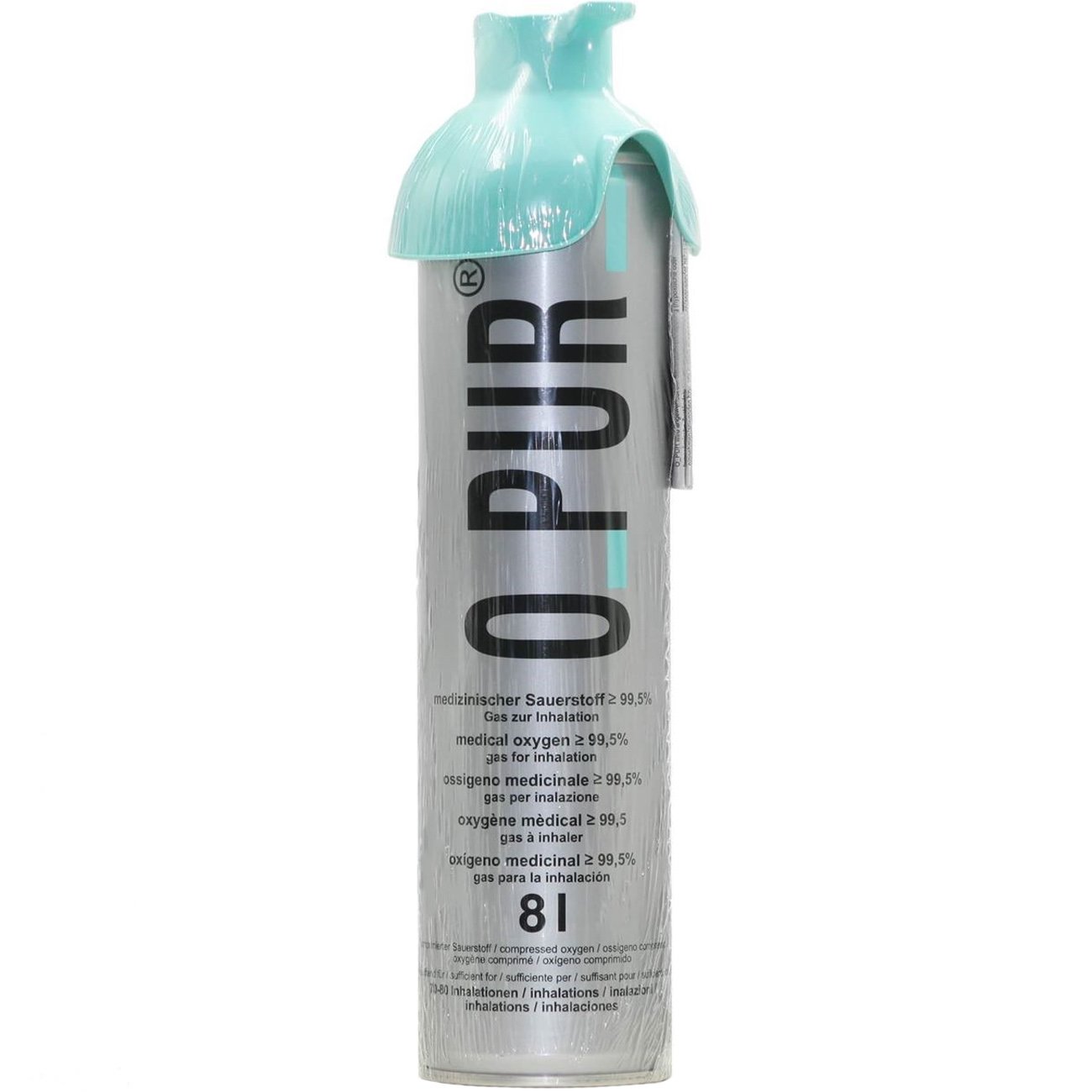 O-Pur Medical Oxygen Φορητή Φιάλη Οξυγόνου 8Lt