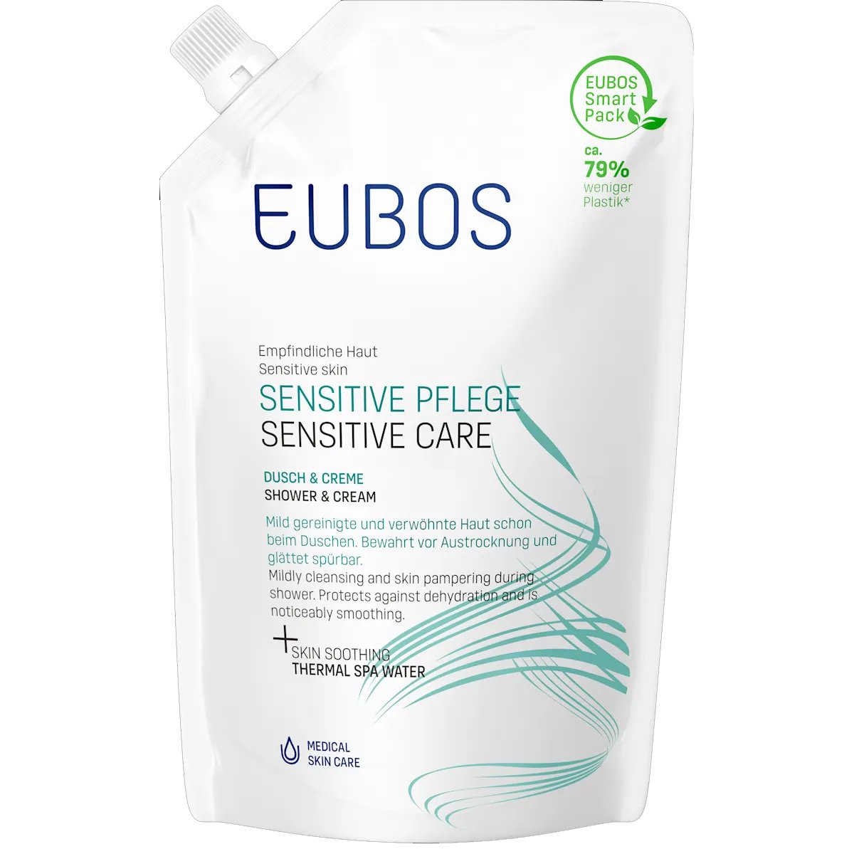 Eubos Sensitive Care Shower & Cream Refill Απαλό Κρεμώδες Καθαριστικό Σώματος με Ενυδατικούς & Καταπραϋντικούς Παράγοντες 400ml