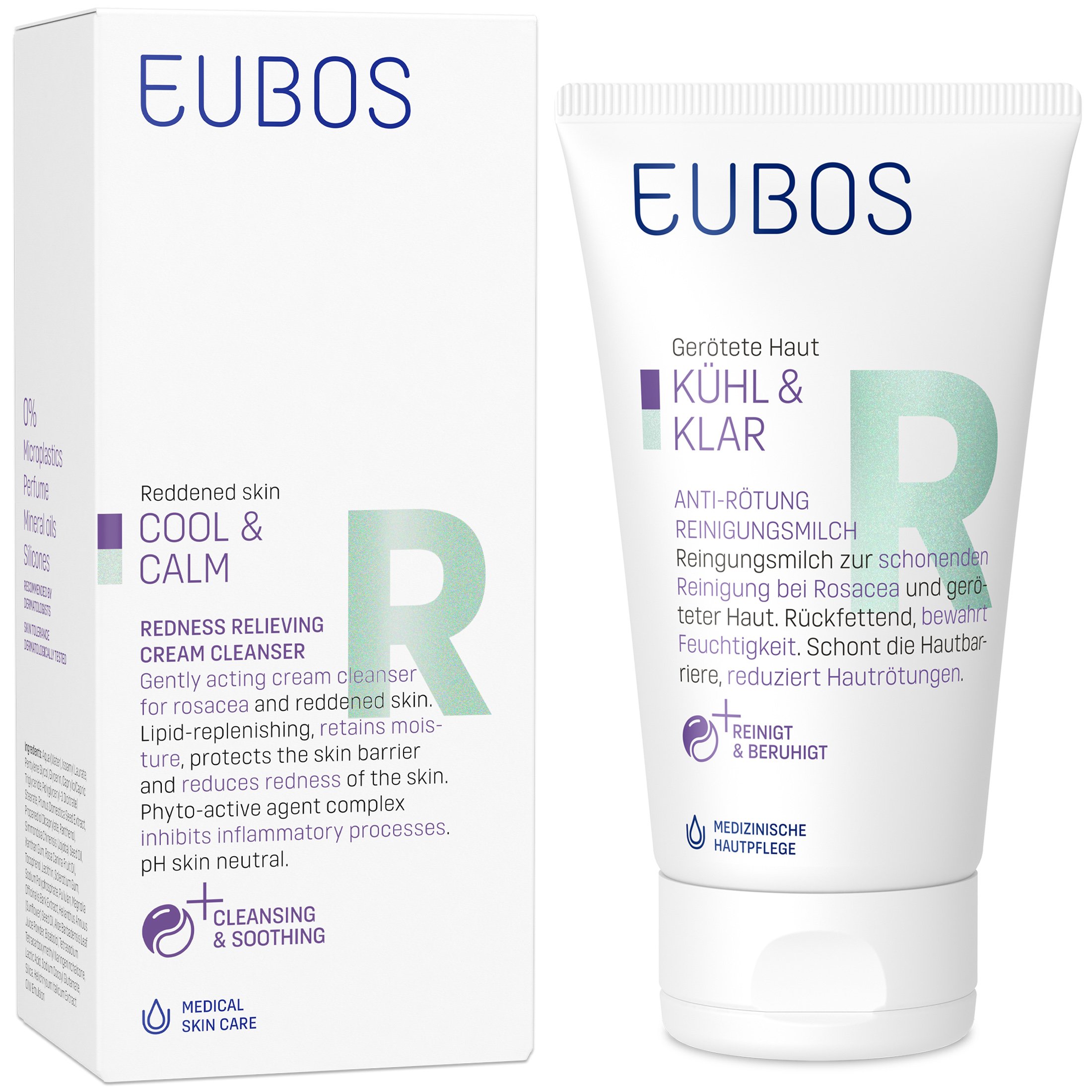 Eubos Cool & Calm Redness Relieving Cream Cleanser Καταπραϋντικό Γαλάκτωμα Προσώπου για την Ερυθρότητα 150ml
