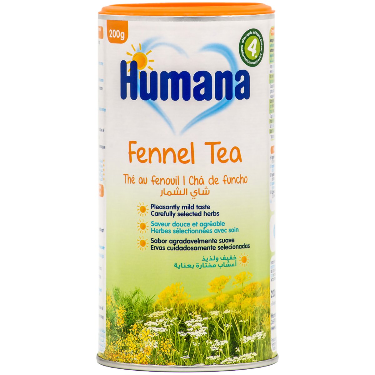 Humana Fennel Tea 4m+ Βρεφικό Τσάι Μάραθου για την Πέψη Μετά τον 4ο Μήνα 200g