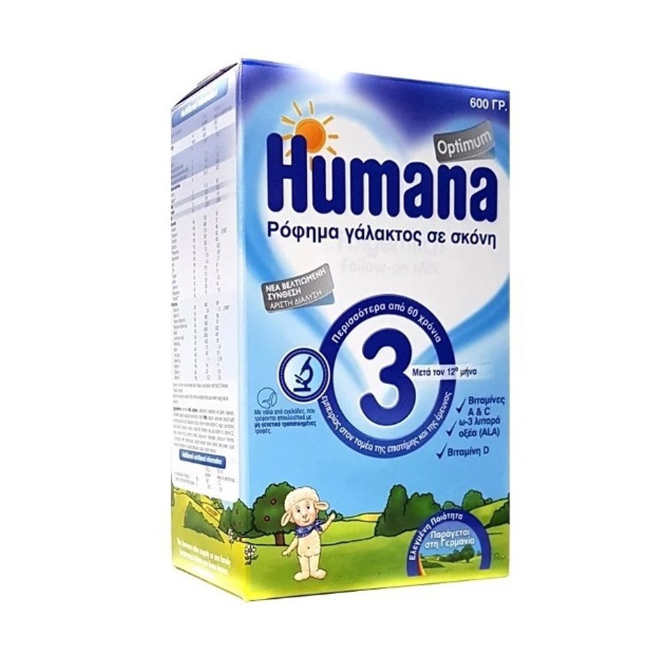 Humana Optimum 3 Ρόφημα Γάλακτος σε Σκόνη Μετά το 12ο Μήνα 600gr