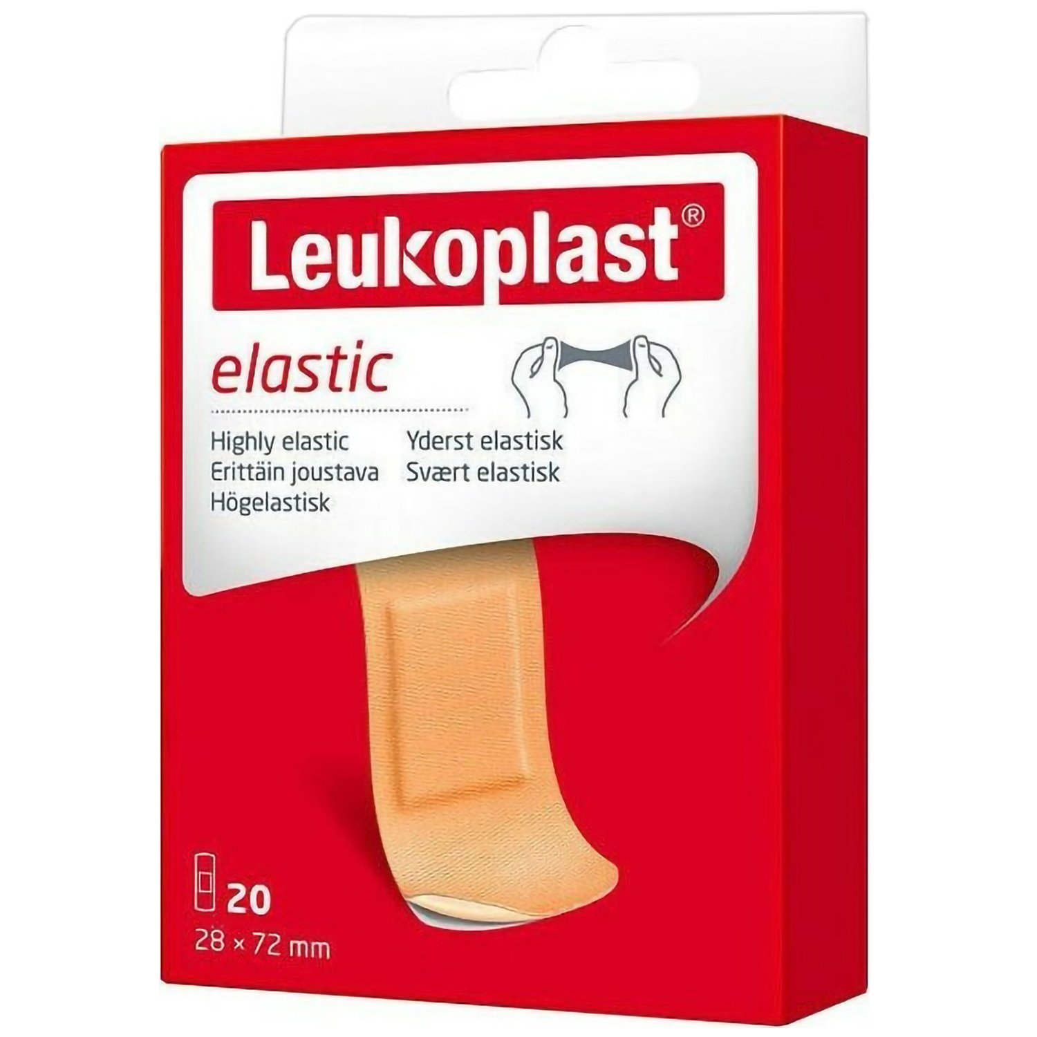 Leukoplast Elastic Strips 28mm x 72mm Αυτοκόλλητα Ελαστικά Επιθέματα Πληγών 20 Τεμάχια