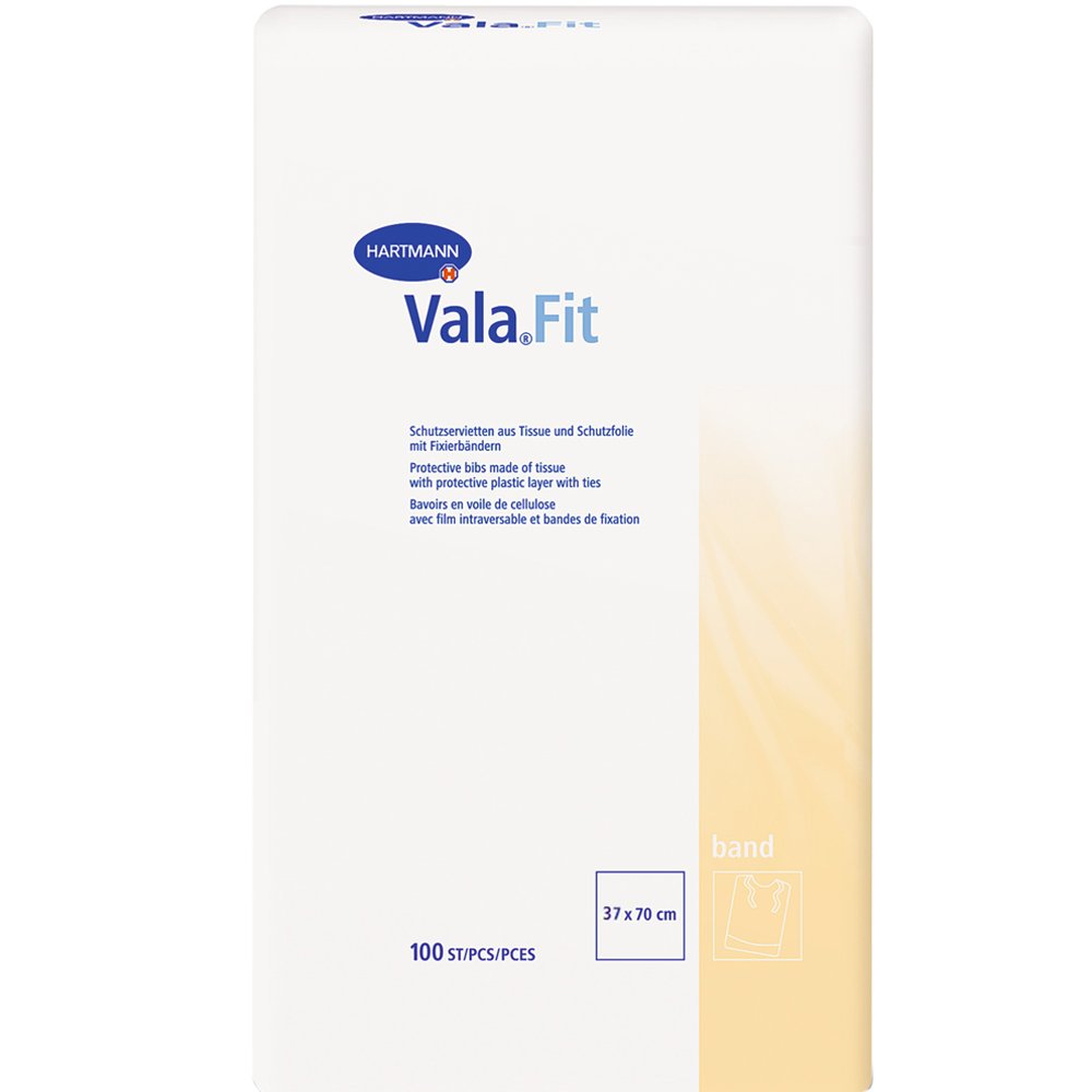 HARTMANN Hartmann Vala Fit Protective Tissue Bibs 37x70cm Προστατευτικά Προστήθια Φαγητού με Ταινίες για Πρόσδεση στον Αυχένα 100 Τεμάχια