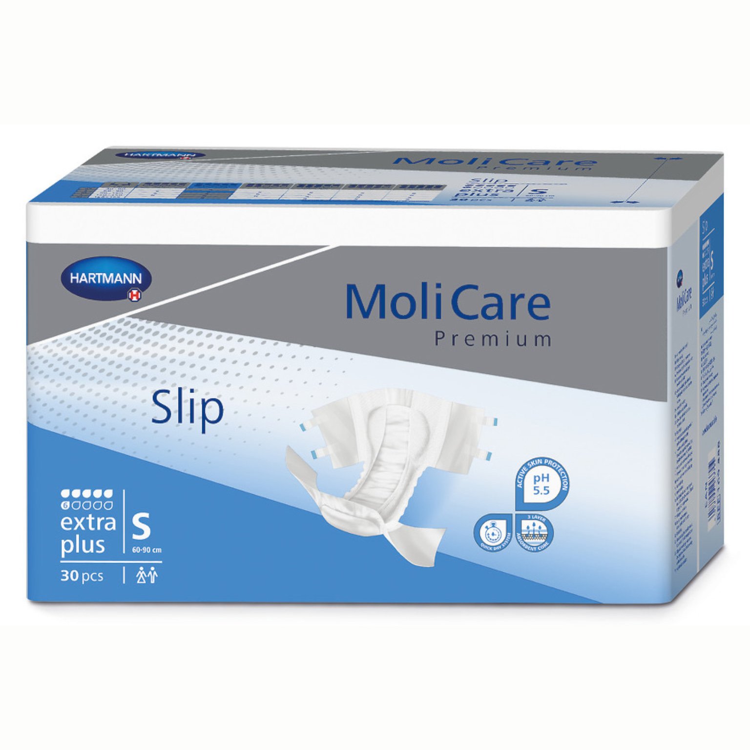 Hartmann MoliCare Premium Extra Plus Πάνες για Βαριά & Οξύτατη Ακράτεια Ούρων, Κοπράνων 30 τμχ – Small (60-90cm)