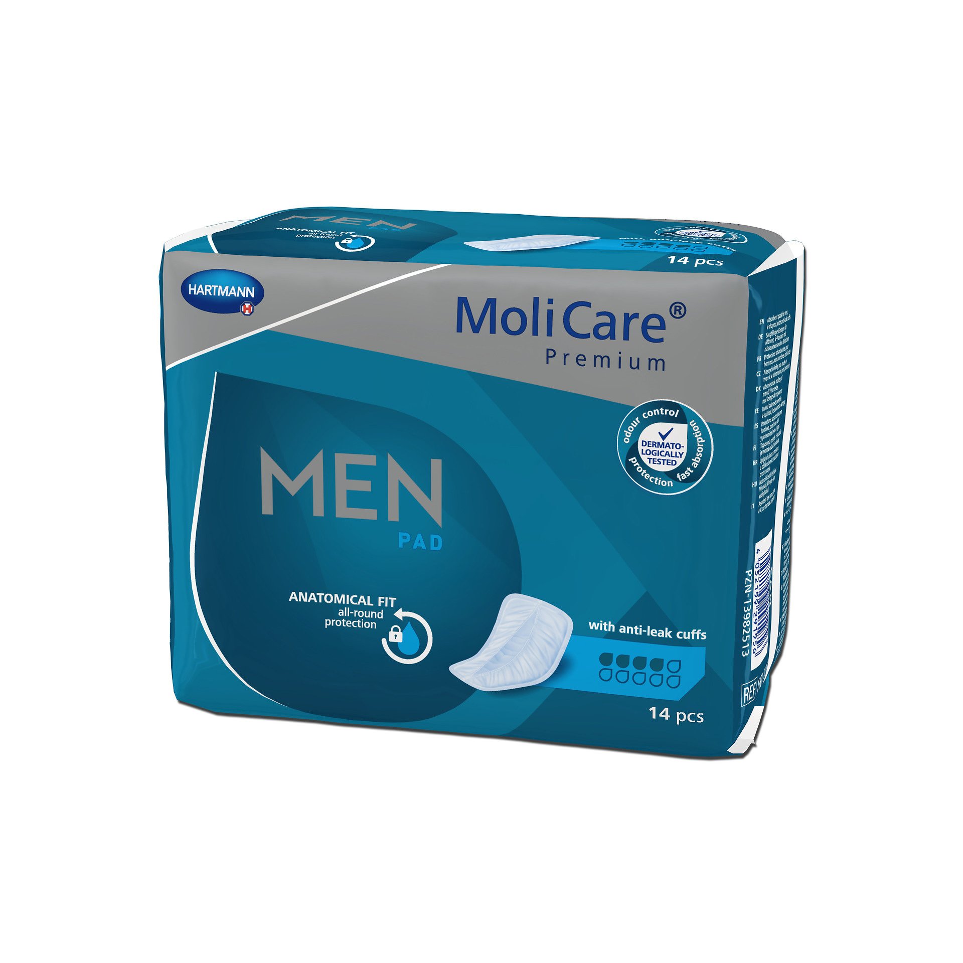 Hartmann MoliCare Premium Men Pad Επιθέματα Ακράτειας για Άντρες 4 Σταγόνες 14 Τεμάχια