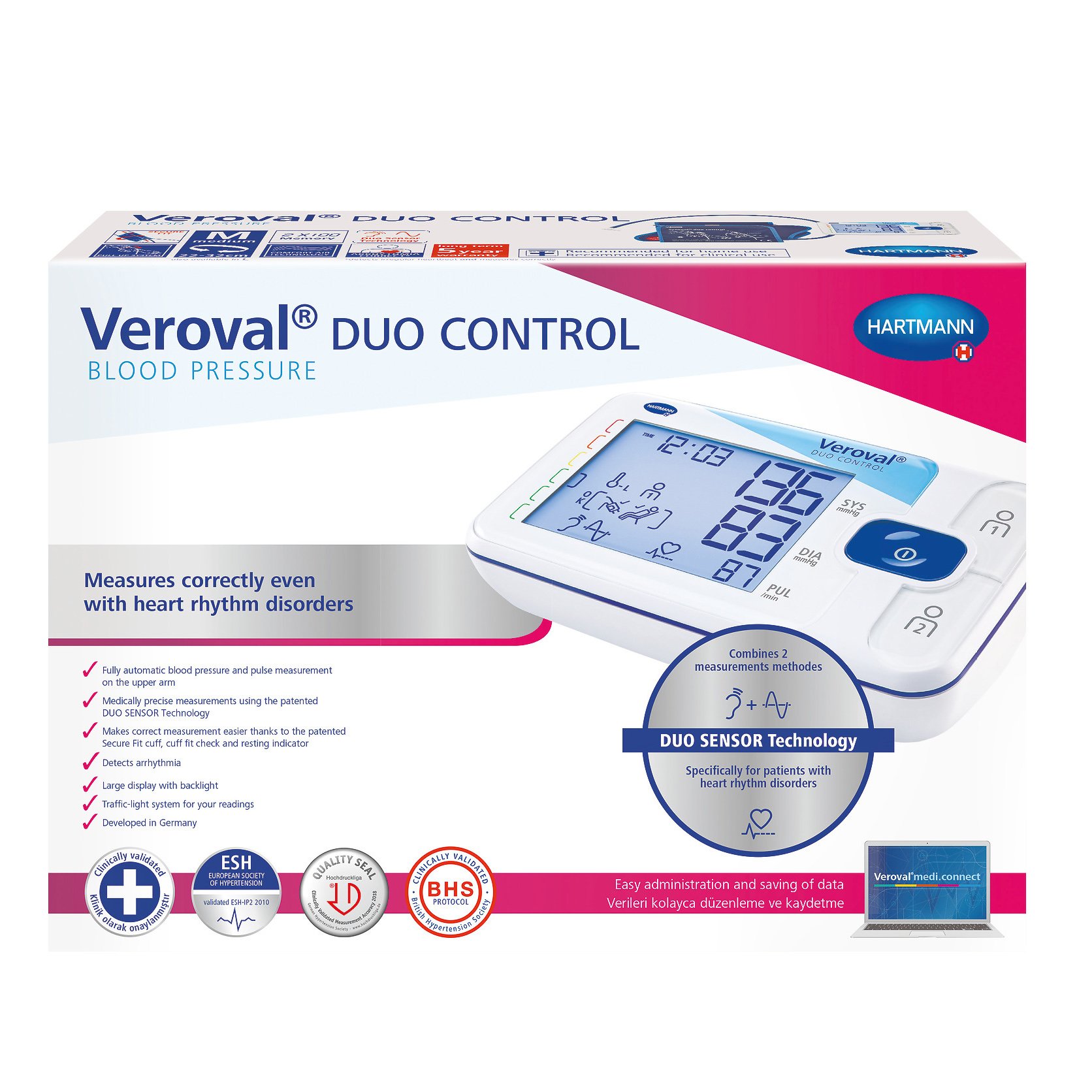 Hartmann Veroval Duo Control Ηλεκτρονικό Πιεσόμετρο Μπράτσου 1 Τεμάχιο