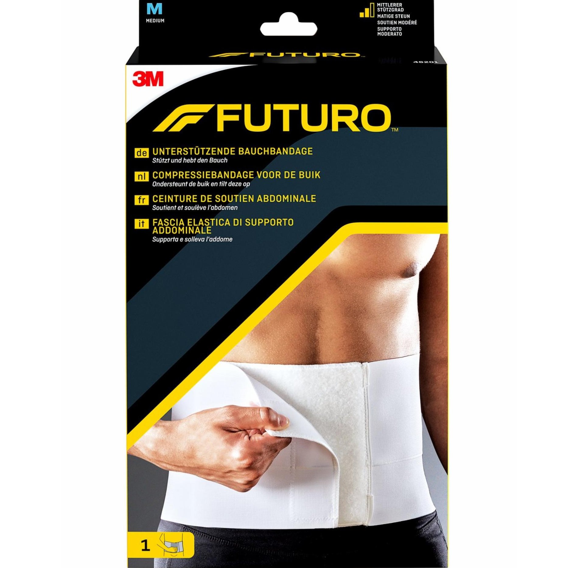 3M Futuro Abdomen Compression Support Ζώνη Συμπίεσης Κοιλιακής Χώρας 1 Τεμάχιο – Medium, Κωδ. 46201