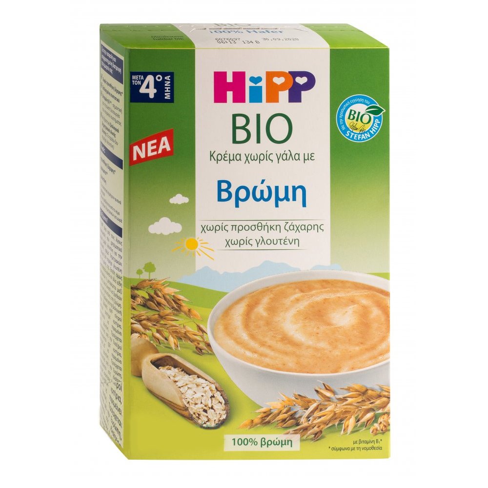 Hipp Bio Κρέμα Χωρίς Γάλα με Βρώμη, Μετά τον 4ο Μήνα 200g